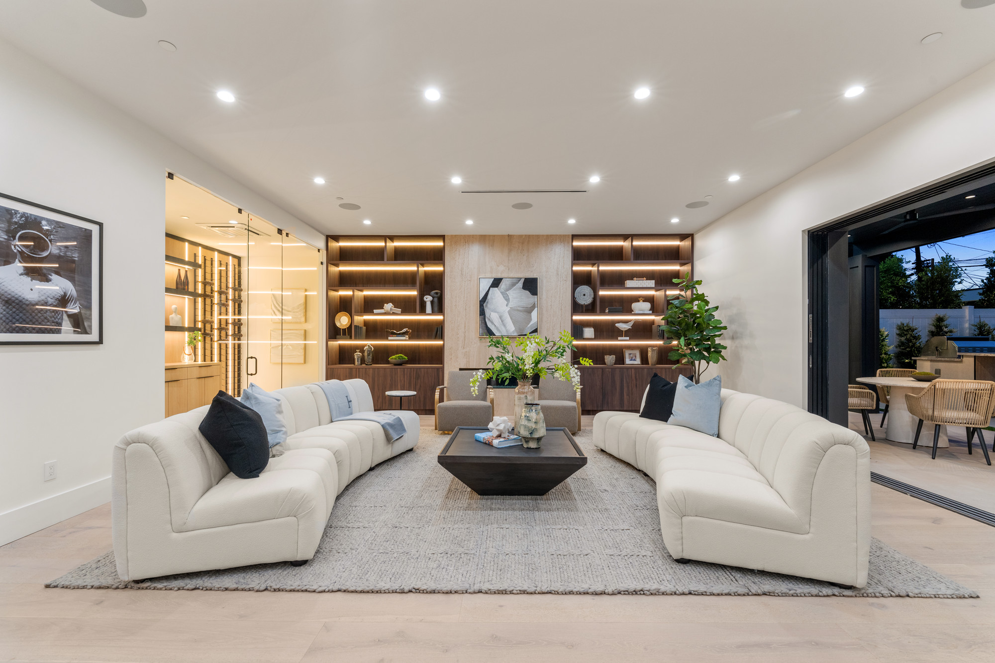 Macro detail — walnut paneling, joinery in close up